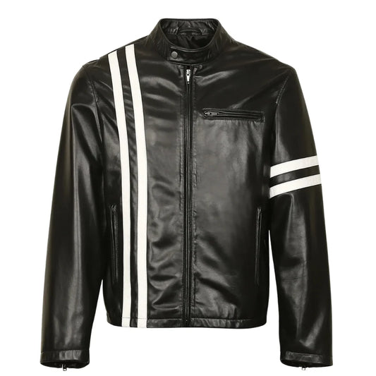 Men's-Black-Striped-Leather-Cafe-Racer-Jacket