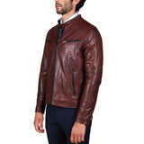 Men’s-Burgundy-Leather-Jacket-with-Zip Pockets