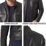 Men's-Cafe-Racer-Dark-Brown-Leather-Jacket