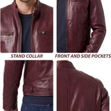 Men's-Cafe-Racer-Maroon-Jacket