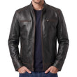 Men's-Dark-Brown-Leather-Cafe-Racer-Jacket
