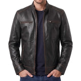 Men's-Dark-Brown-Leather-Cafe-Racer-Jacket