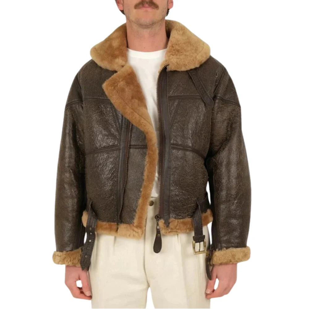 Men's-Dark-Brown-Shearling-Aviator-Jacket