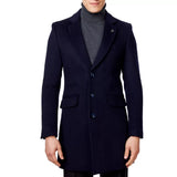 Men's-Deep-Navy-Blue-Wool-Look-Overcoat