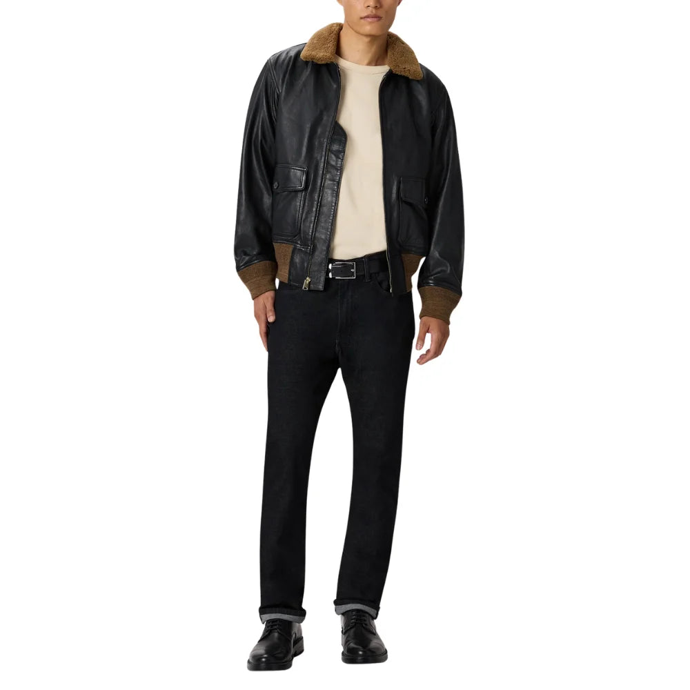 Men's-G-1-Flight-Black-Leather-Jacket