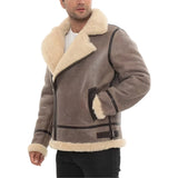 Men's-Leather-Taupe-Brown-Shearling-Aviator-Jacket