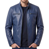 Men's-Navy-Blue-Leather-Cafe-Racer-Jacket 