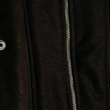 Men’s Cognac Nubuck Cowhide Leather Jacket with Snap Collar