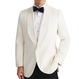 One-button ivory tuxedo jacket for men
