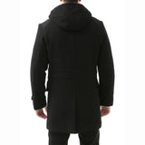 Men's Single Breasted Walking Toggle Duffle Coat with Hood