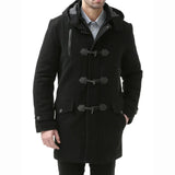 Men's Single Breasted Walking Toggle Duffle Coat with Hood