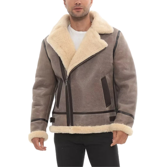 Men's-Taupe-Brown-Shearling-Leather-Aviator-Jacket