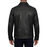 Men's-Trucker-Leather-Black-Jacket