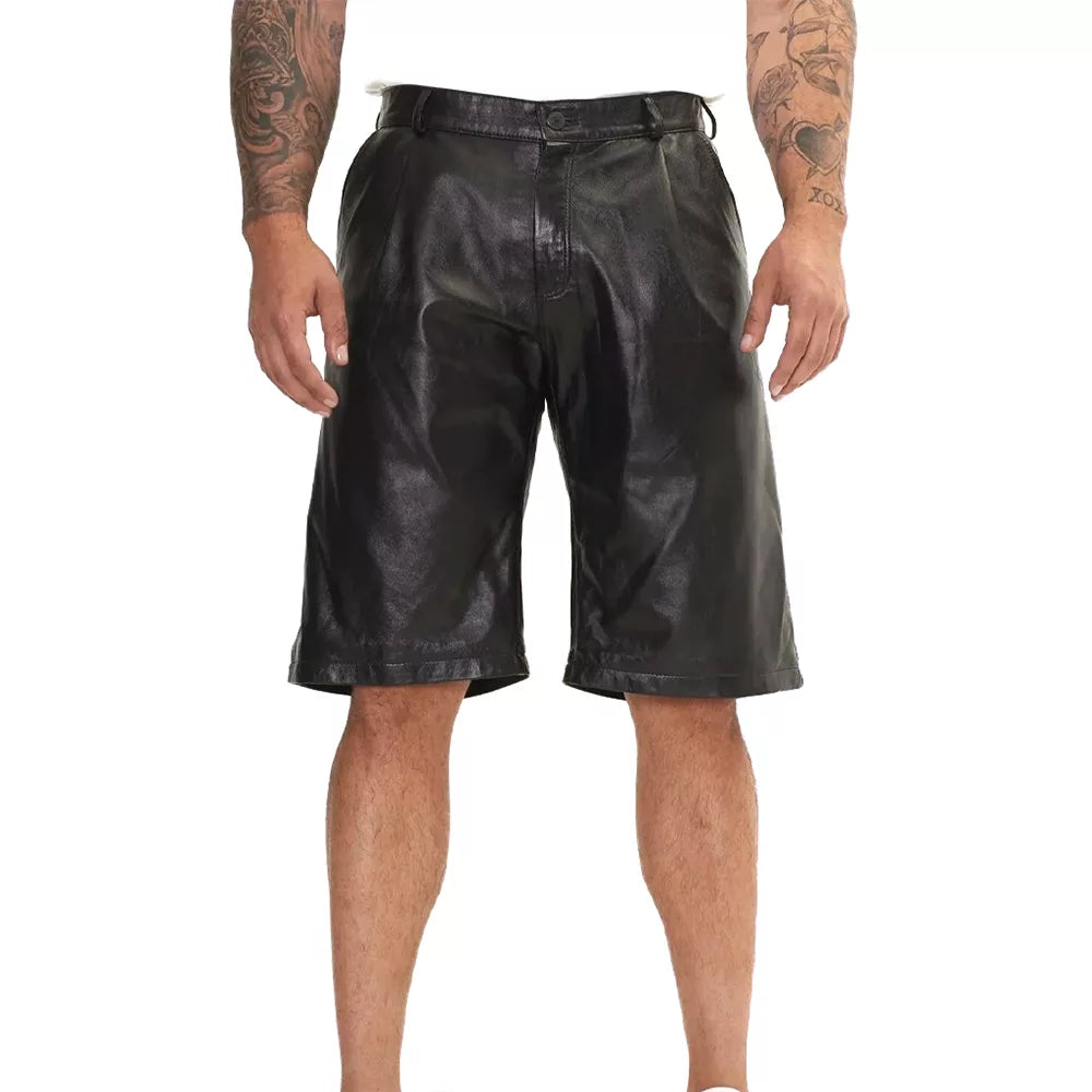Men_s_Black_Genuine_Leather_Shorts