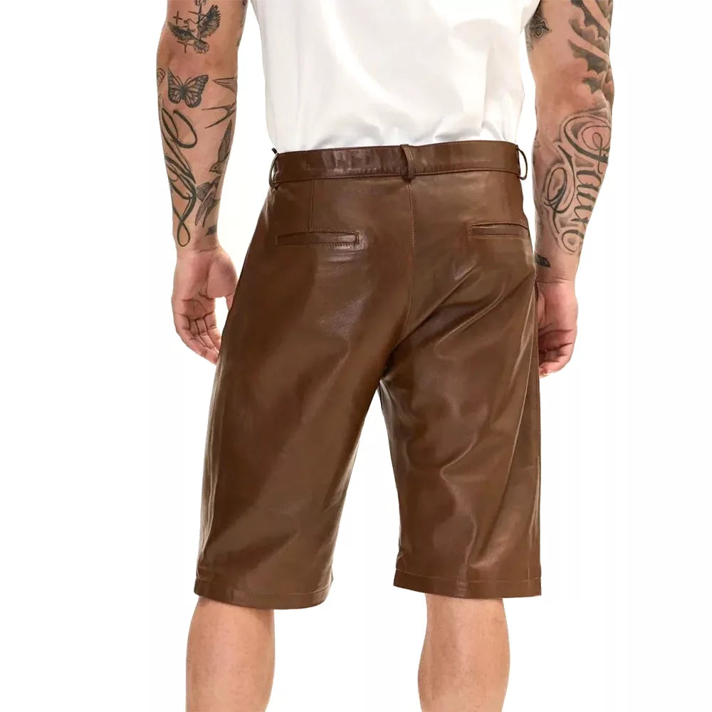 Men_s_brown_Nappa_Lambskin_Leather_Shorts