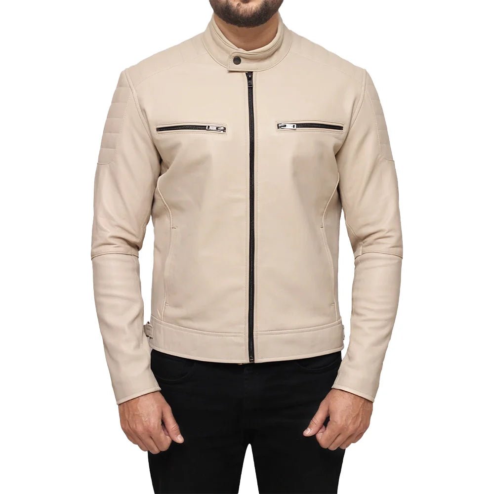 Mens-Beige-Cafe-Racer-Leather-Jacket-1