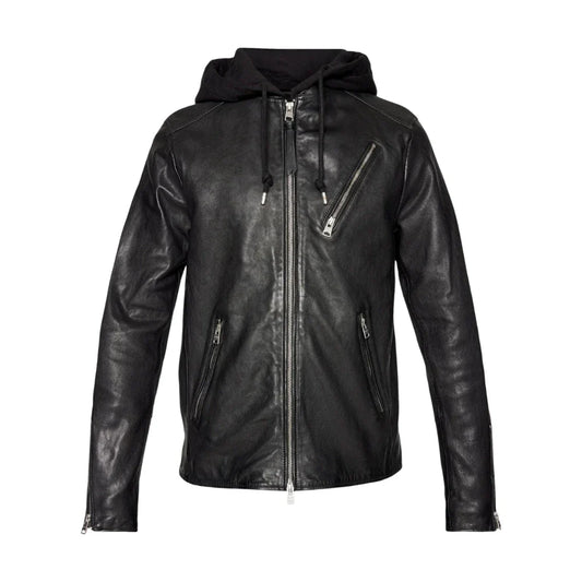 Mens-Black-Hooded-Leather-Bomber-Jacket