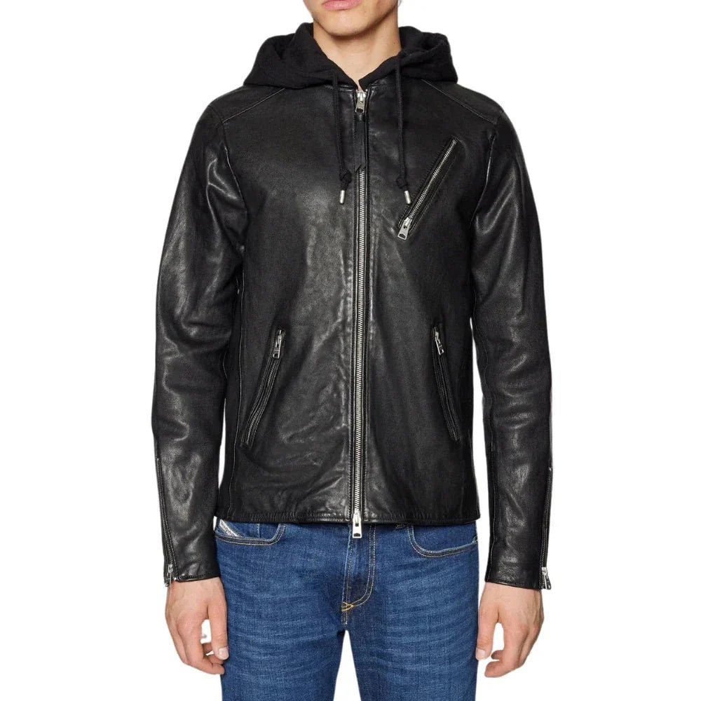Mens-Black-Hooded-Leather-Jacket