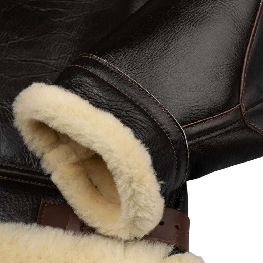 Henry Men's Real Brown B3 Sheepskin Flight Jacket