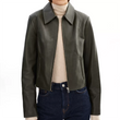Olive_Green_Shirt_Collar_Genuine_Leather_Jacket_Women_s