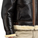 Henry Men's Real Brown B3 Sheepskin Flight Jacket