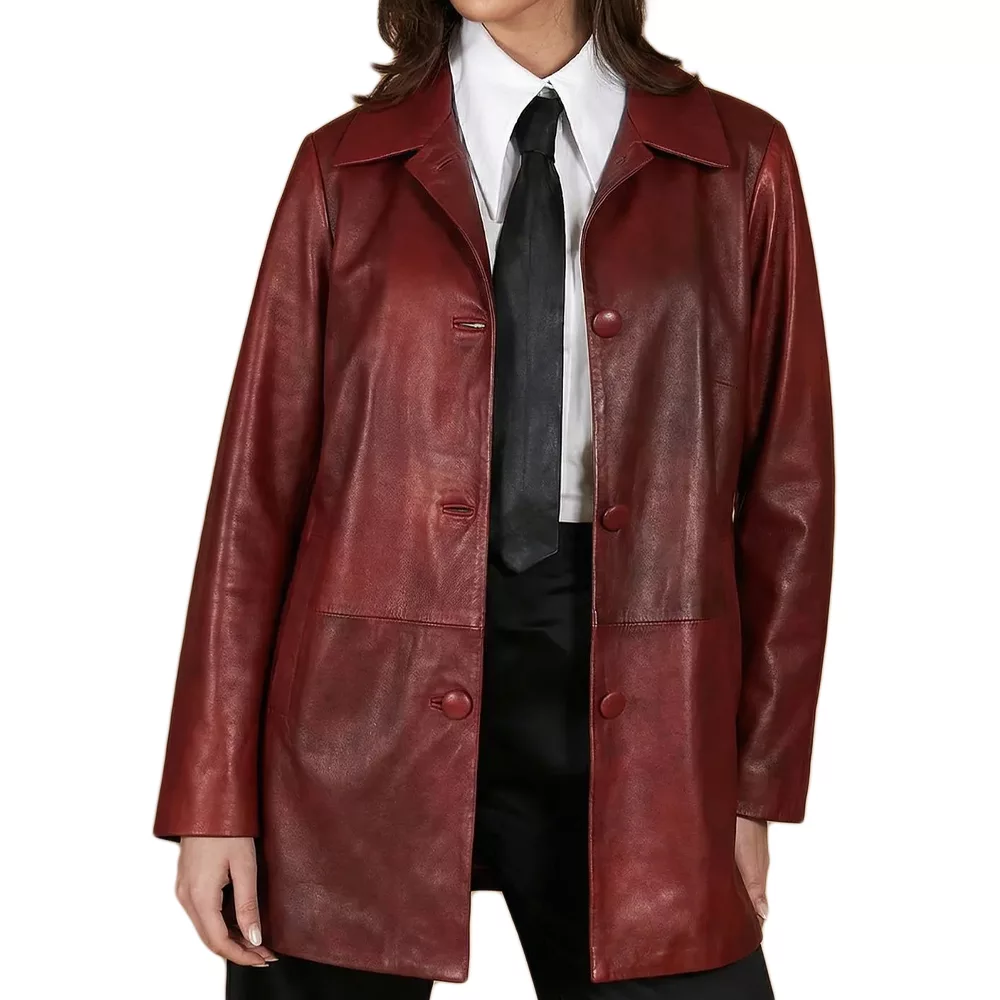 Red-Leather-Coat-Women's