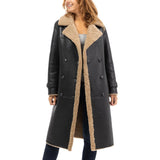 Shearling-Black-Trench-Coat-Women's