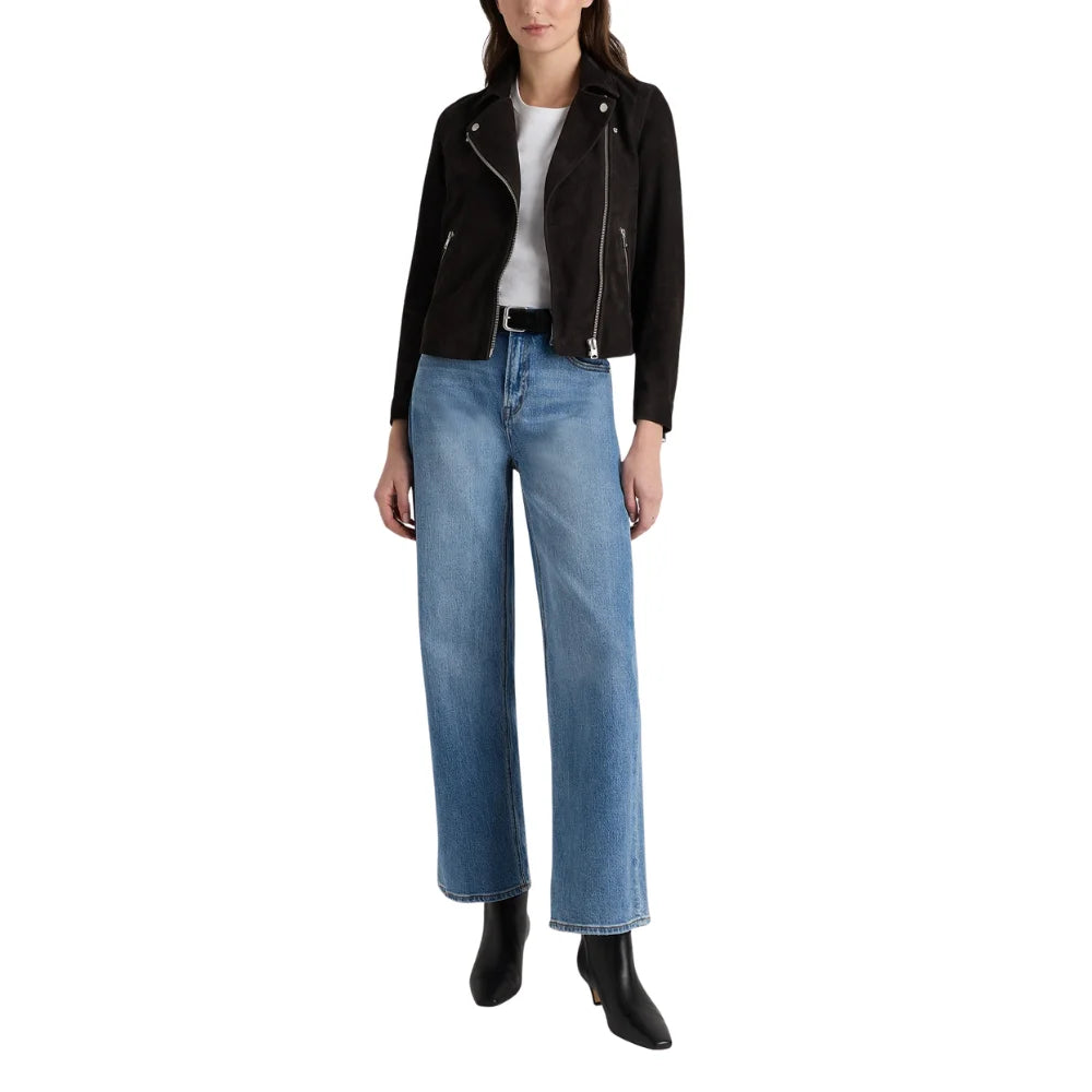 Suede-Women's-Black-Biker-Jacket