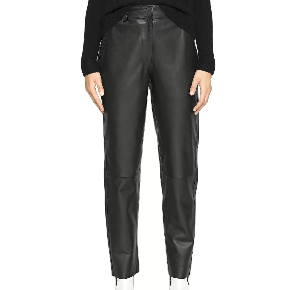 Tapered_Black_Women_s_Leather_Pants