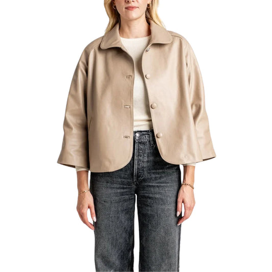Women's-Beige-Leather-Cape-Jacket
