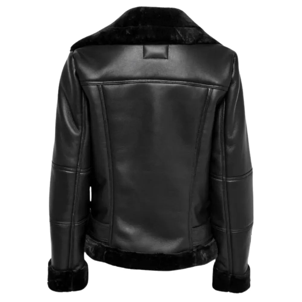 Women's-Biker-Leather-Black-Shearling-Jacket