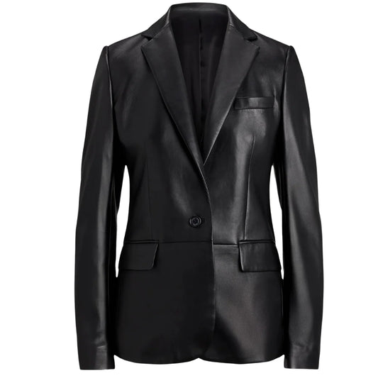 Women's-Black-Leather-Blazer