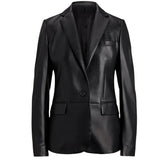 Women's-Black-Leather-Blazer