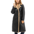 Women's-Black-Shearling-Trench-Coat