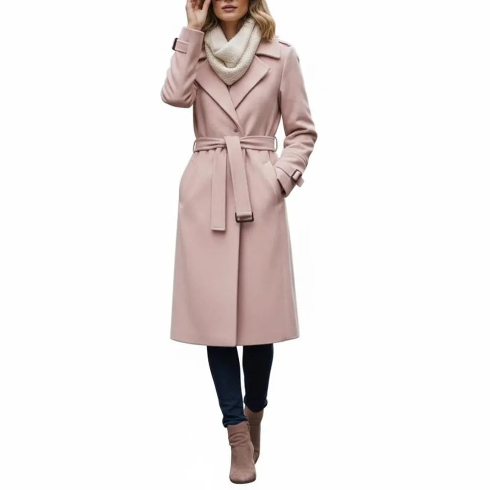 Women_s-Blush-Pink-Belted-Wool-Blend-Long-Coat
