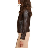 Women's-Brown-Zipper-Closure-Jacket
