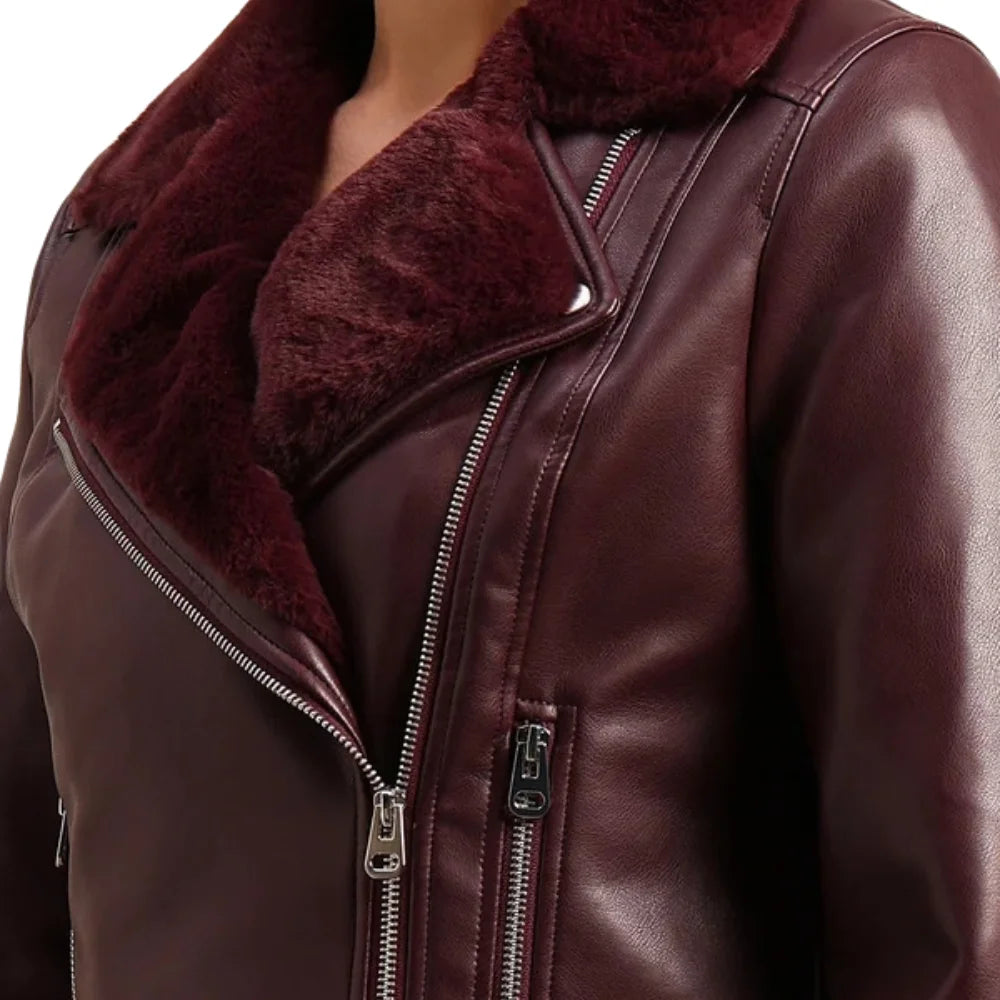 Women's-Burgundy-Leather-Shearling-Jacket