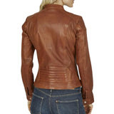 Women's-Cafe-Racer-Brown-Leather-Jacket