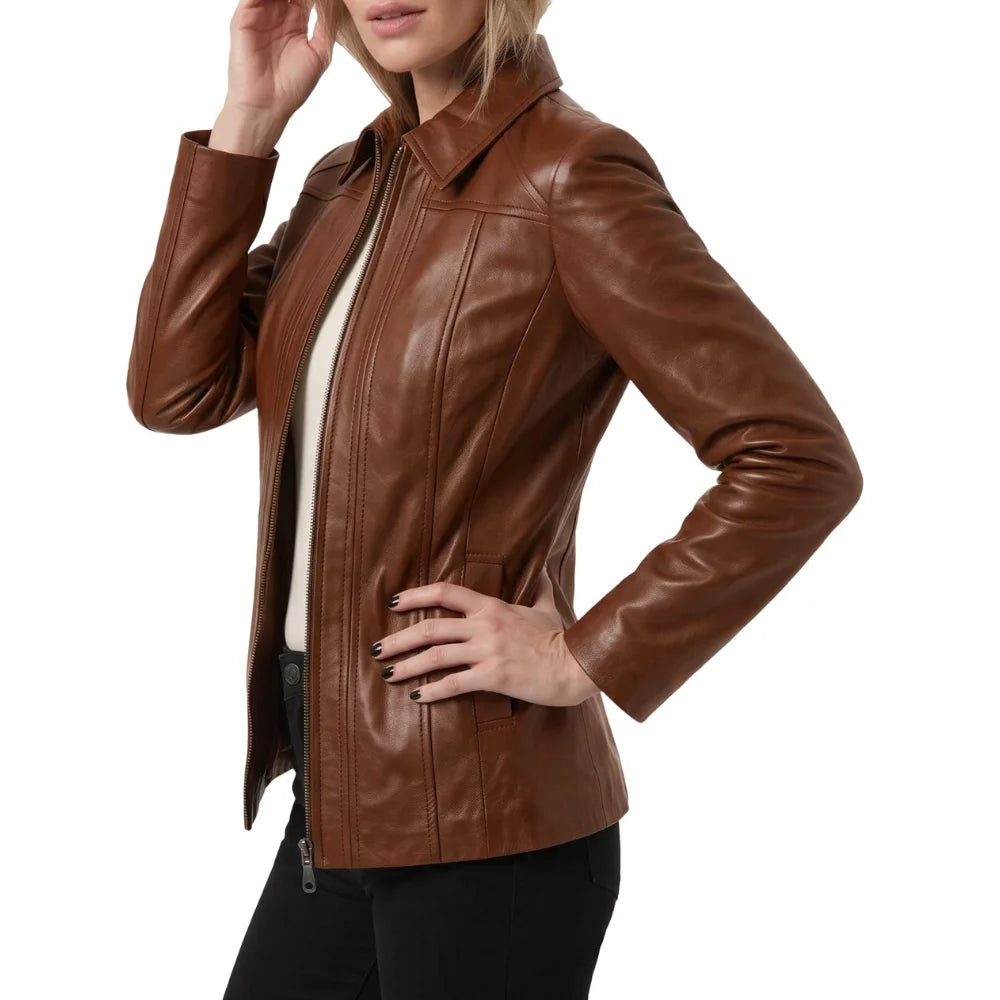Women's-Cognac-Brown-Leather-Jacket