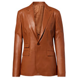 Women's-Cognac-Leather-Blazer