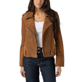Women's-Cognac-Suede-Belted-Biker-Jacket