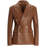 Women's-Double-Breasted-Brown-Leather-Blazer