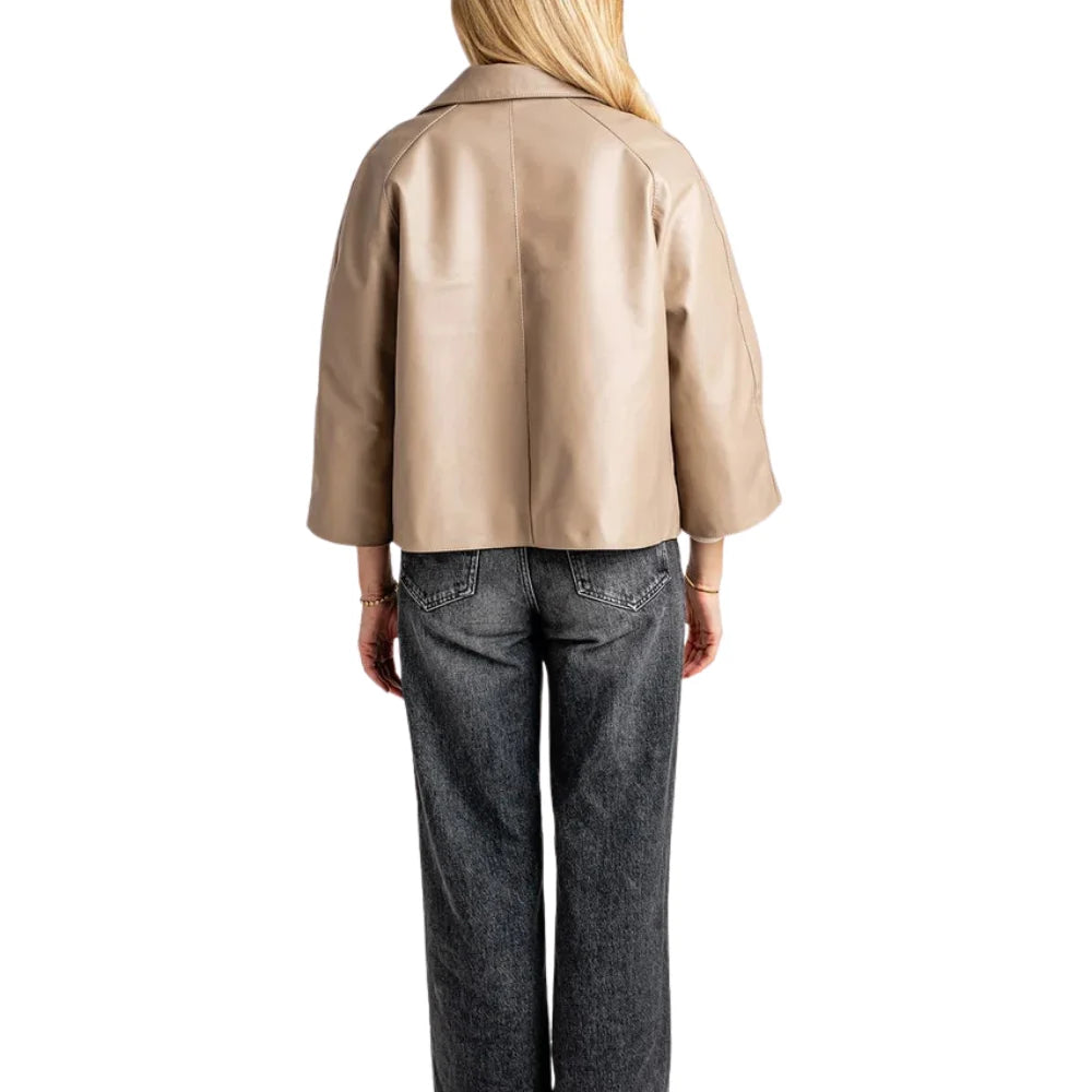 Women's-Leather-Beige-Cape-Jacket