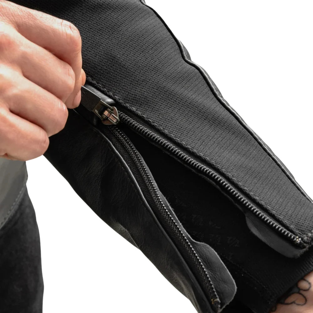 Women's-Leather-Black-Jacket-zipper-Cuffs
