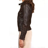 Women's-Leather-Cafe-Racer-Dark-Brown-Jacket