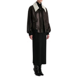 Women's-Leather-Dark-Brown-Flight-Bomber-Jacket