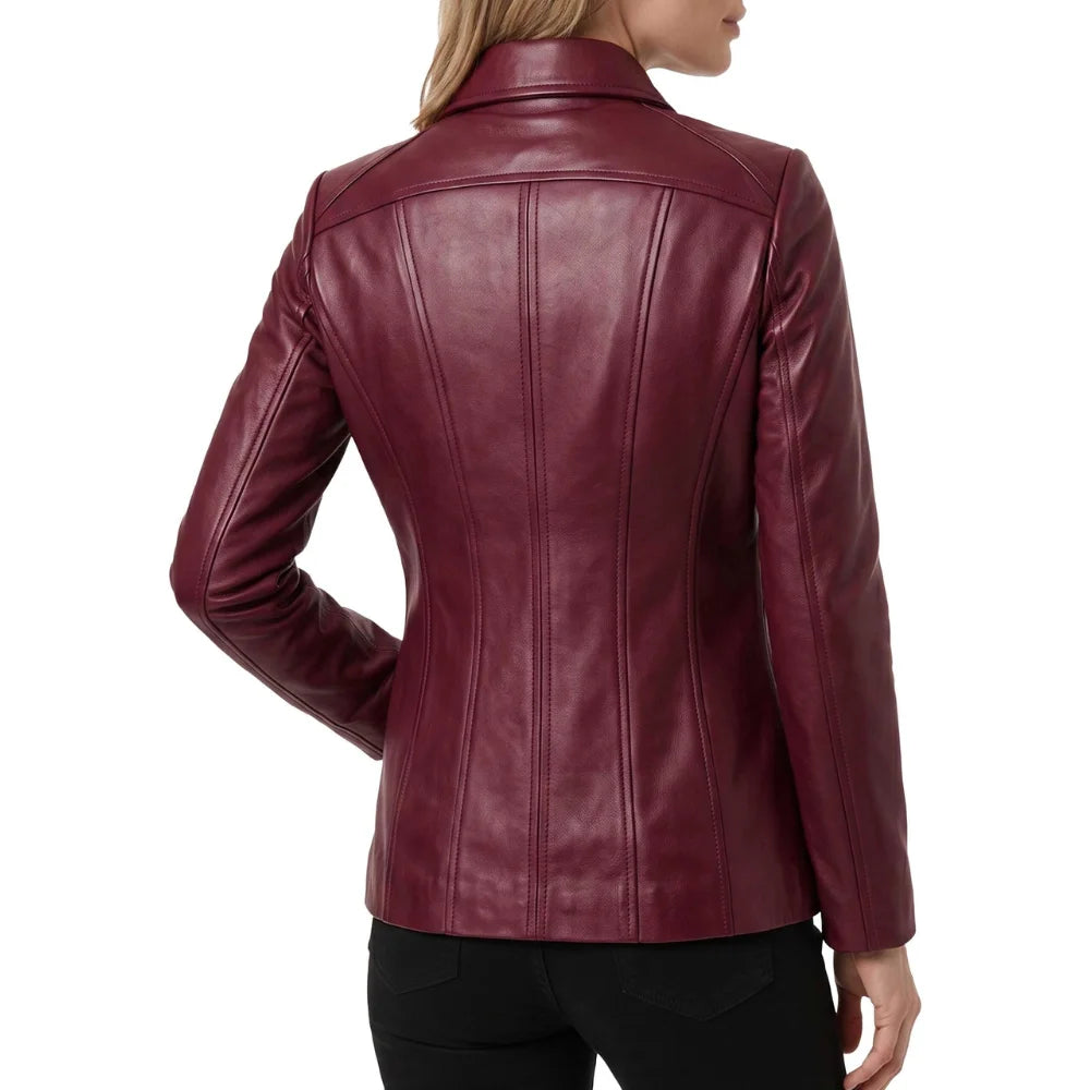 Women's-Maroon-Leather-Jacket-Shirt-Collar