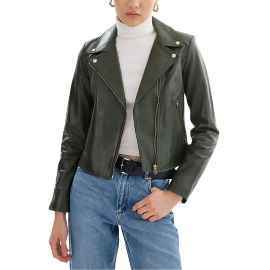 Women's-Olive-Green-Biker-Leather-Jacket   