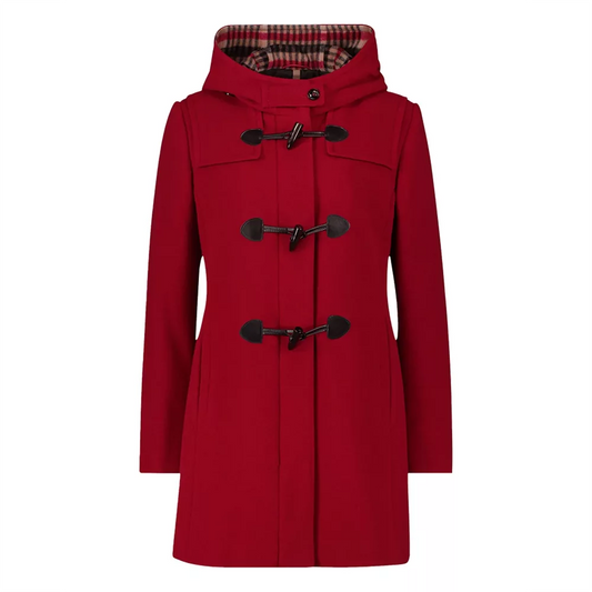 Women's-Red-Wool-Duffle-Coat-with-Hood
