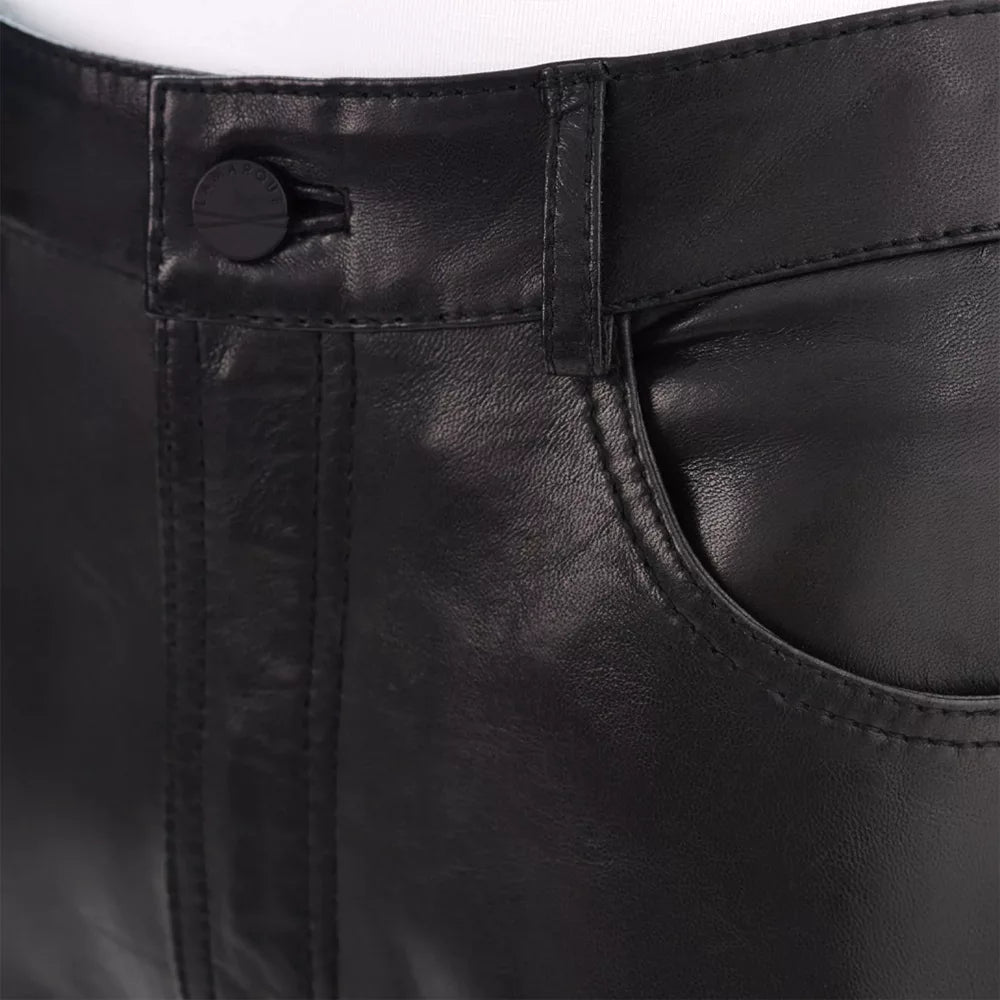 Womens-mid-rise-black-leather-trouser